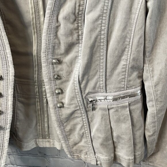 🌺White House Black Market Gray Velvet Blazer Sz 10 - Picture 3 of 4